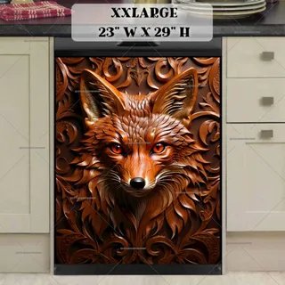 Preview of Carved Fox Portrait magnet in XX Large size.