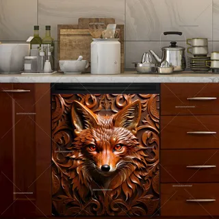 Preview of Carved Fox Portrait magnet.