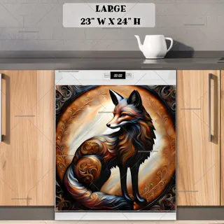 Preview of Tooled Leather Fox Portrait magnet in Large size.