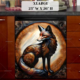 Preview of Tooled Leather Fox Portrait magnet in Extra Large size.