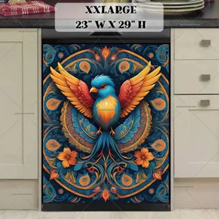 Preview of Folk Bird Mandala magnet in XX Large size.