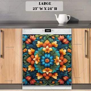 Preview of Beautiful Mandala Flowers magnet in Large size.