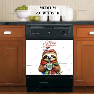 Preview of Christmas Sloth Drinking Hot Cocoa magnet in Medium size.