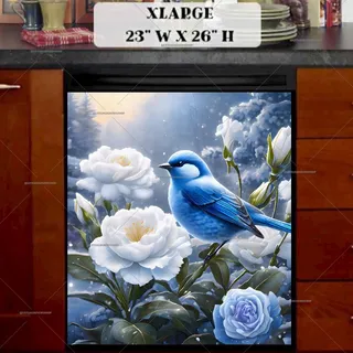 Preview of Blue Bird in the Garden magnet in Extra Large size.