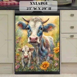 Preview of Beautiful Mom and Baby Cow magnet in XX Large size.