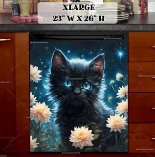 Preview of Black Cat in the Night Garden magnet in Extra Large size.