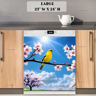 Preview of Yellow Spring Bird magnet in Large size.