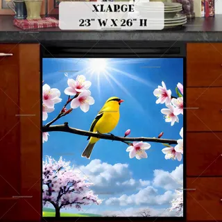 Preview of Yellow Spring Bird magnet in Extra Large size.