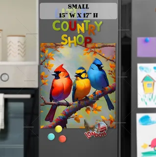 Preview of Colorful Bird Trio magnet in Small size.