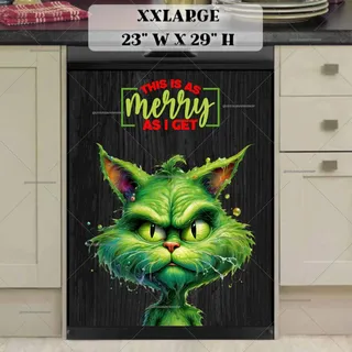 Preview of Grumpy Christmas Grinch Cat magnet in XX Large size.