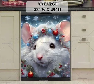 Preview of White Christmas Mouse magnet in XX Large size.