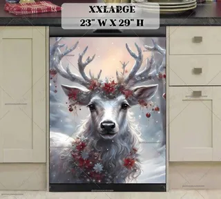 Preview of White Christmas Deer magnet in XX Large size.