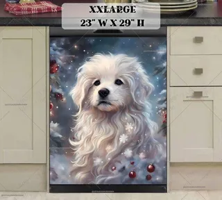 Preview of White Christmas Dog magnet in XX Large size.