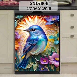 Preview of Beautiful Blue Bird and Flowers magnet in XX Large size.