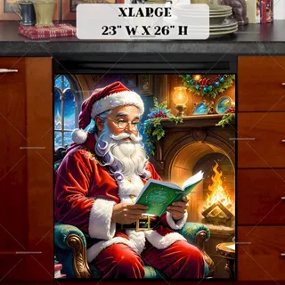 Preview of Santa Checking the List magnet in Extra Large size.