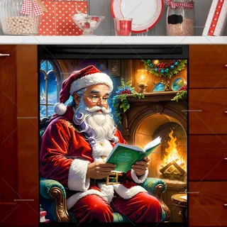 Preview of Santa Checking the List magnet.