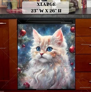 Preview of Kitten First Christmas Night magnet in Extra Large size.