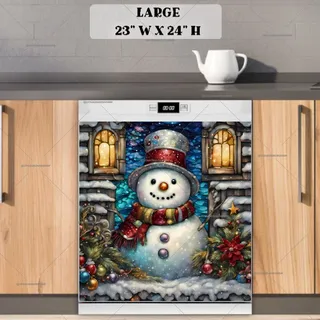 Preview of Smiling Cottage Snowman magnet in Large size.