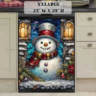 Preview of Smiling Cottage Snowman magnet in XX Large size.