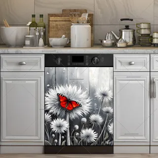 Preview of Red Butterfly and Dandelions magnet.