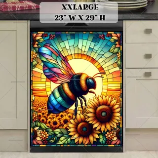 Preview of Stained Glass Bumblebee in the Sunset magnet in XX Large size.