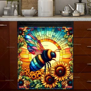 Preview of Stained Glass Bumblebee in the Sunset magnet.