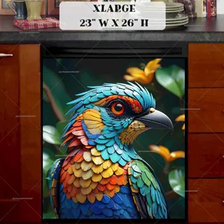 Preview of Colorful Parrot in the Jungle magnet in Extra Large size.