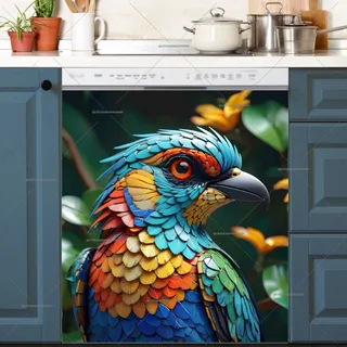 Preview of Colorful Parrot in the Jungle magnet.