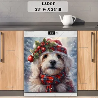 Preview of Puppy in Hat and Scarf magnet in Large size.