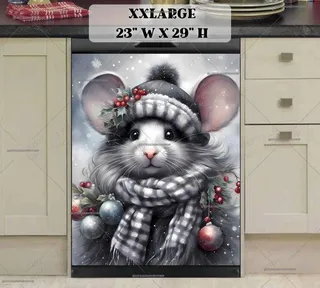 Preview of Mouse in Hat and Scarf magnet in XX Large size.