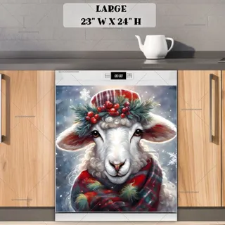 Preview of Sheep in Hat and Scarf magnet in Large size.