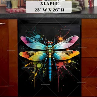 Preview of Abstract Midnight Dragonfly magnet in Extra Large size.