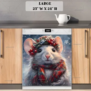 Preview of Cute Little Christmas Mouse magnet in Large size.