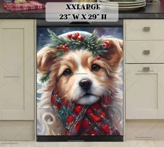 Preview of Adorable Christmas Dog magnet in XX Large size.