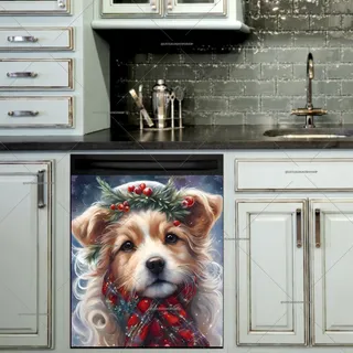 Preview of Adorable Christmas Dog magnet.