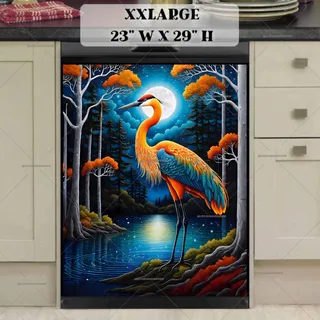 Preview of Beautiful Crane in the Moonlight magnet in XX Large size.