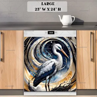 Preview of Beautiful Abstract Stork magnet in Large size.