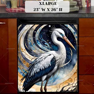 Preview of Beautiful Abstract Stork magnet in Extra Large size.