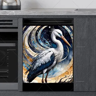 Preview of Beautiful Abstract Stork magnet.