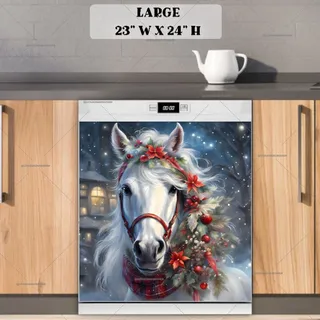 Preview of Beautiful Christmas Horse Portrait magnet in Large size.