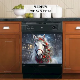 Preview of Beautiful Christmas Horse Portrait magnet in Medium size.