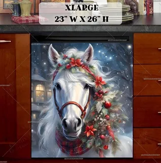 Preview of Beautiful Christmas Horse Portrait magnet in Extra Large size.