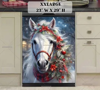 Preview of Beautiful Christmas Horse Portrait magnet in XX Large size.