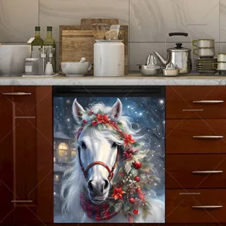 Preview of Beautiful Christmas Horse Portrait magnet.