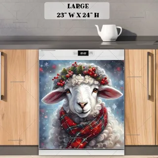 Preview of White Christmas Lamb in the Snowfall magnet in Large size.