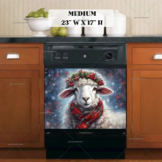 Preview of White Christmas Lamb in the Snowfall magnet in Medium size.