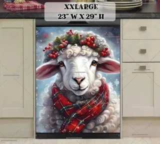 Preview of White Christmas Lamb in the Snowfall magnet in XX Large size.