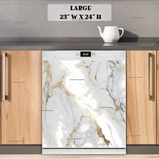 Preview of White, Gray and Gold Marble Design magnet in Large size.