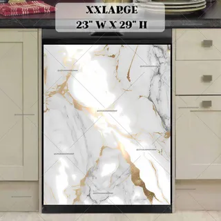 Preview of White, Gray and Gold Marble Design magnet in XX Large size.