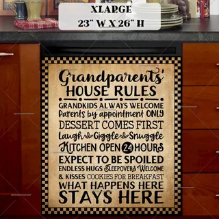 Preview of Grandparents House Rules magnet in Extra Large size.